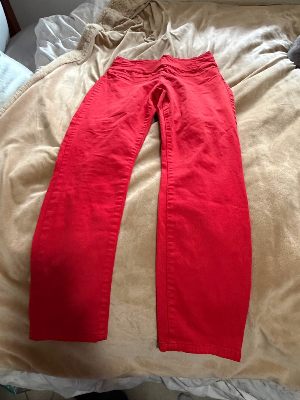 Bebe Y2K Women’s Red Straight-Leg Pants Back Zip Size 30/10